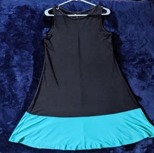 RN studio black and teal sleeveless dress
